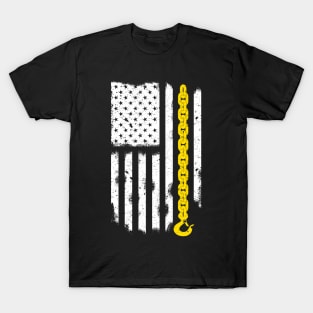 Tow Truck Driver American Flag T-Shirt